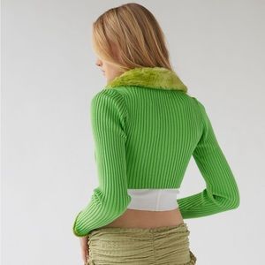 NWT UO Izzy Faux Fur Cropped Cardigan